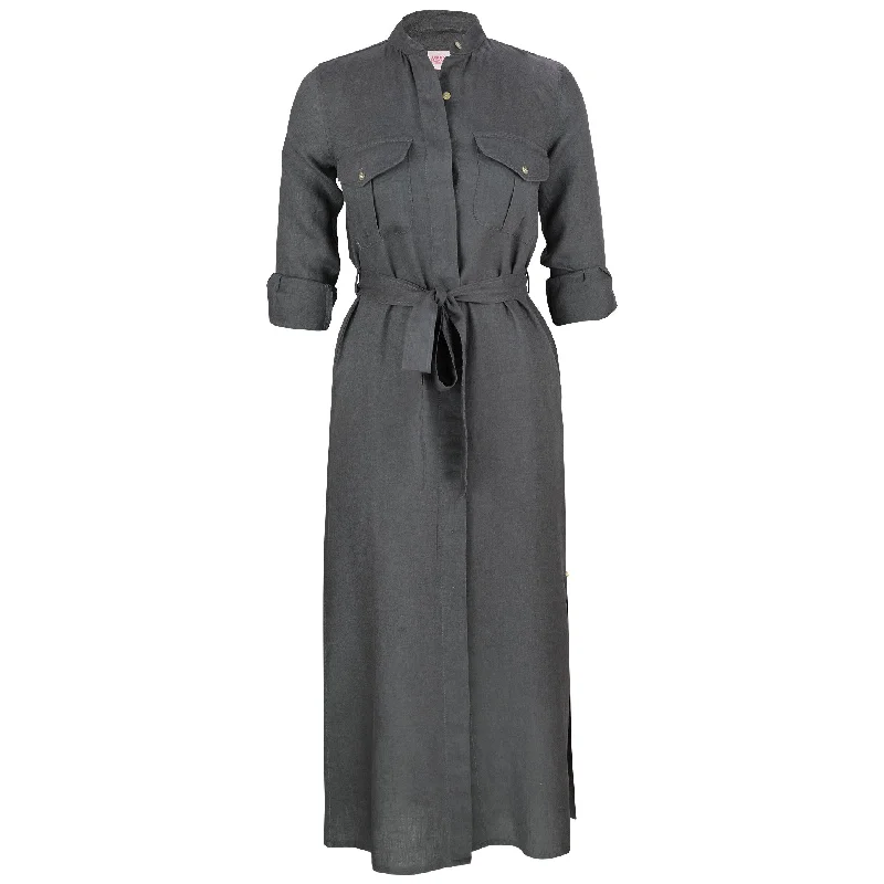 Nellie Safari Maxi Dress Charcoal Tunics Business professional