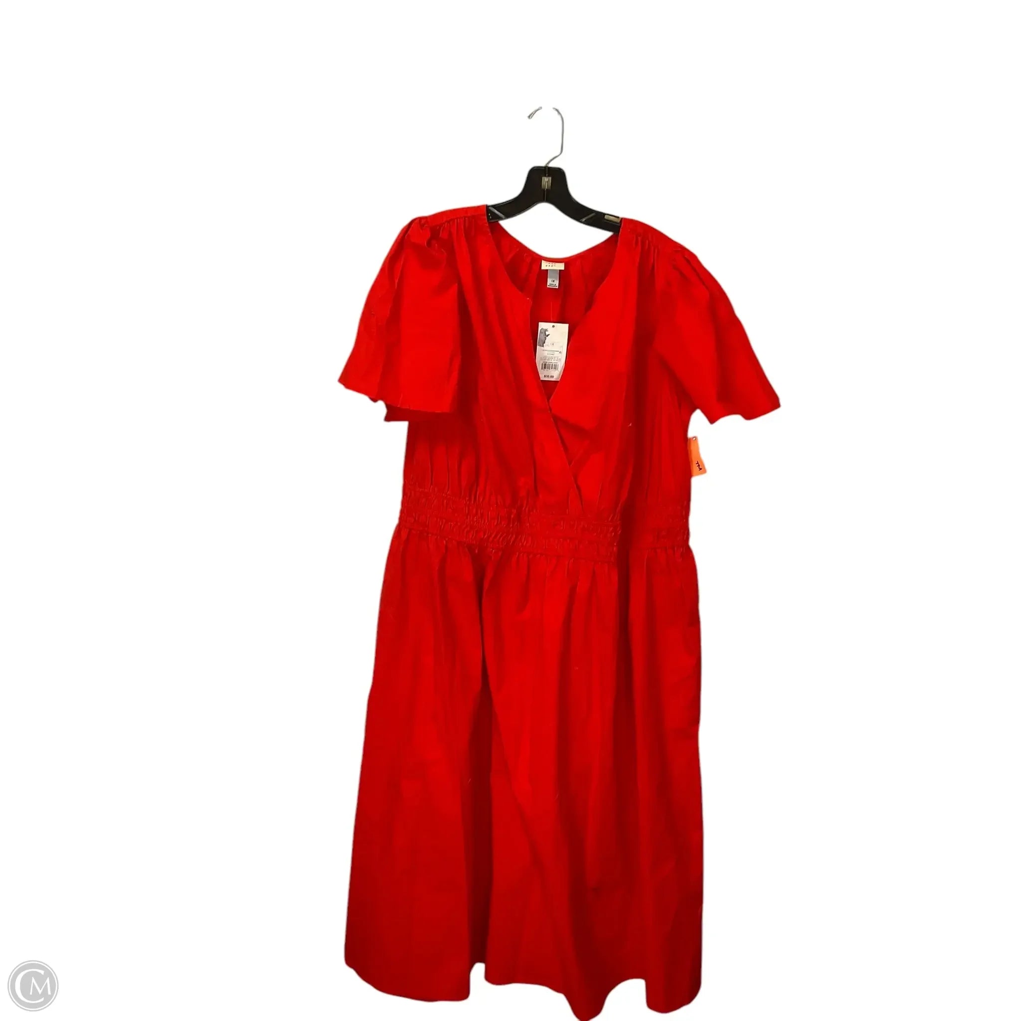 Dress Casual Midi By A New Day In Orange, Size: 1x Bodycon Club Sequined