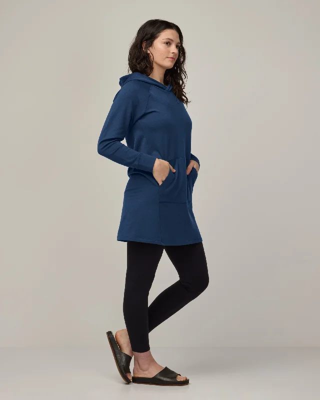 Everett Hoodie Tunic Hoodie with Side Slits Relaxed Casual