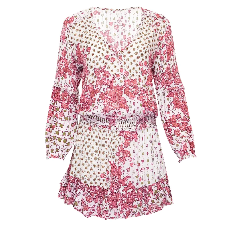 Mini Dress Ilona Long Sleeve Pink Edelweiss Comfortable Polka Dot Mini Dress