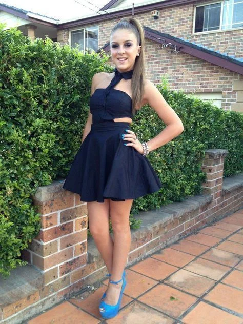 Black Halter Homecoming Dress,Mini Dress,Little Black Dress,Cheap Homecoming Dress  cg7400 Fashionable Lace Mini Dress