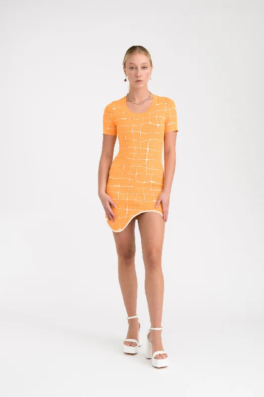 DEXTER AQUA SHORT SLEEVE MINI DRESS Stylish Summer Mini Dress
