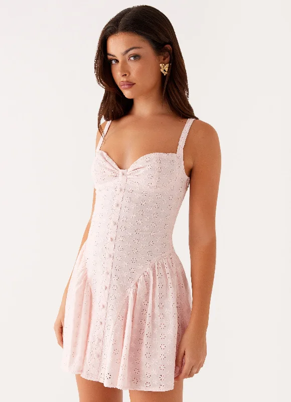 Sugar Plum Mini Dress - Peach Fashionable Mini Dress with Slits