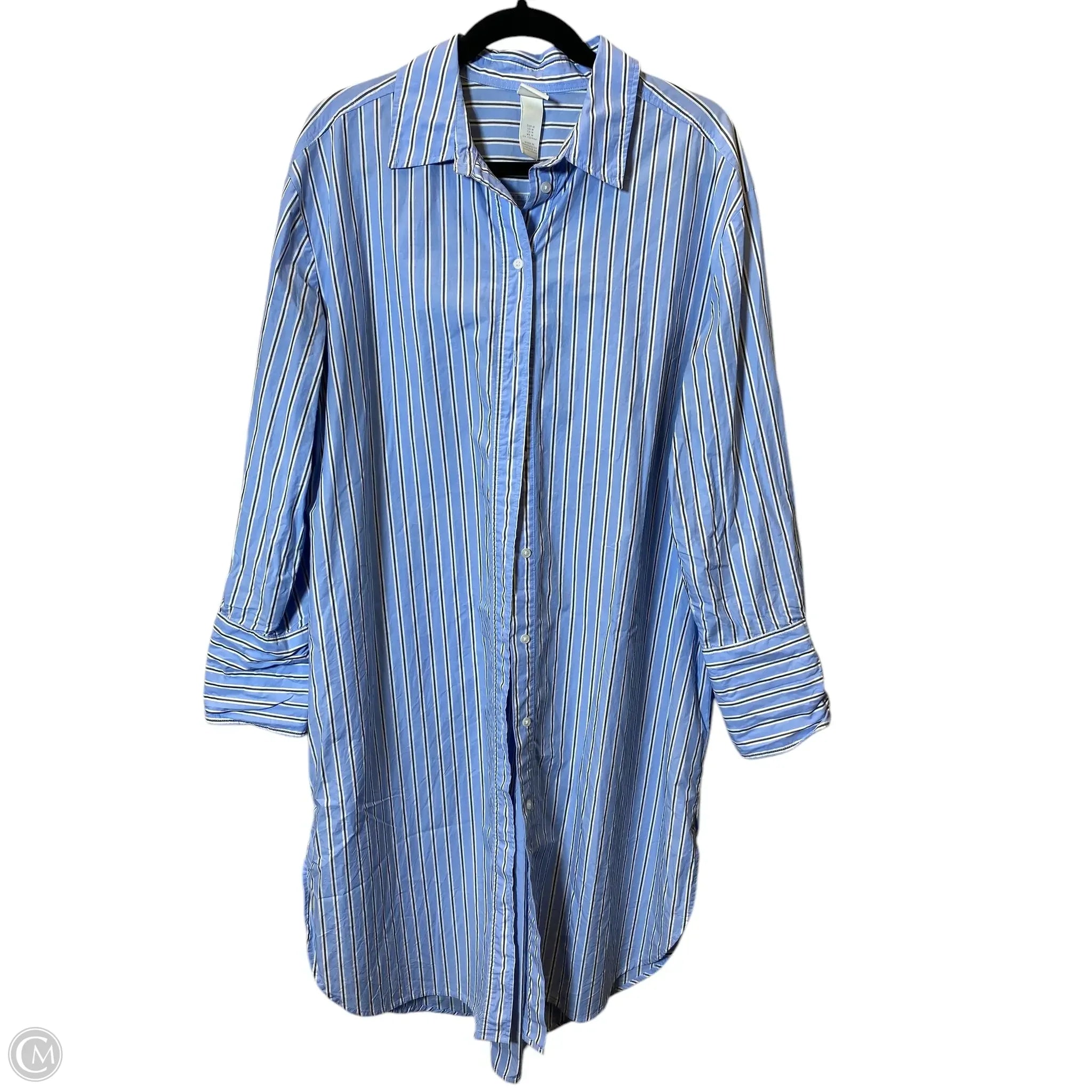Dress Casual Midi By H&m In Striped Pattern, Size: M Tunics Evening elegant