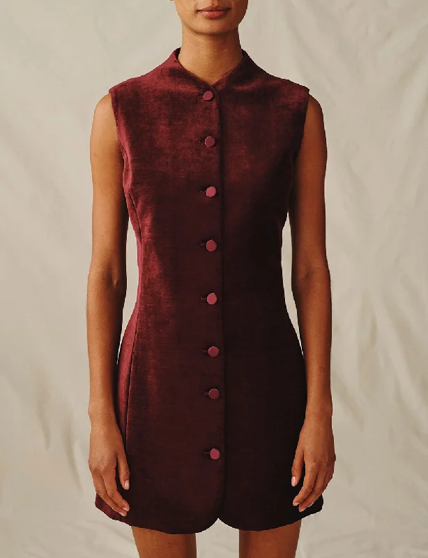 The Textured Velvet Mini Dress Fashionable Denim Mini Dress