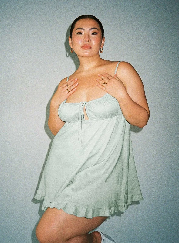 Empress Of Love Mini Dress Sage Curve Tunics Solid Classic