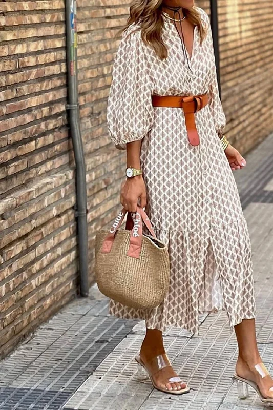 Button Down Maxi Dress In Multi Tunics Mesh breathable
