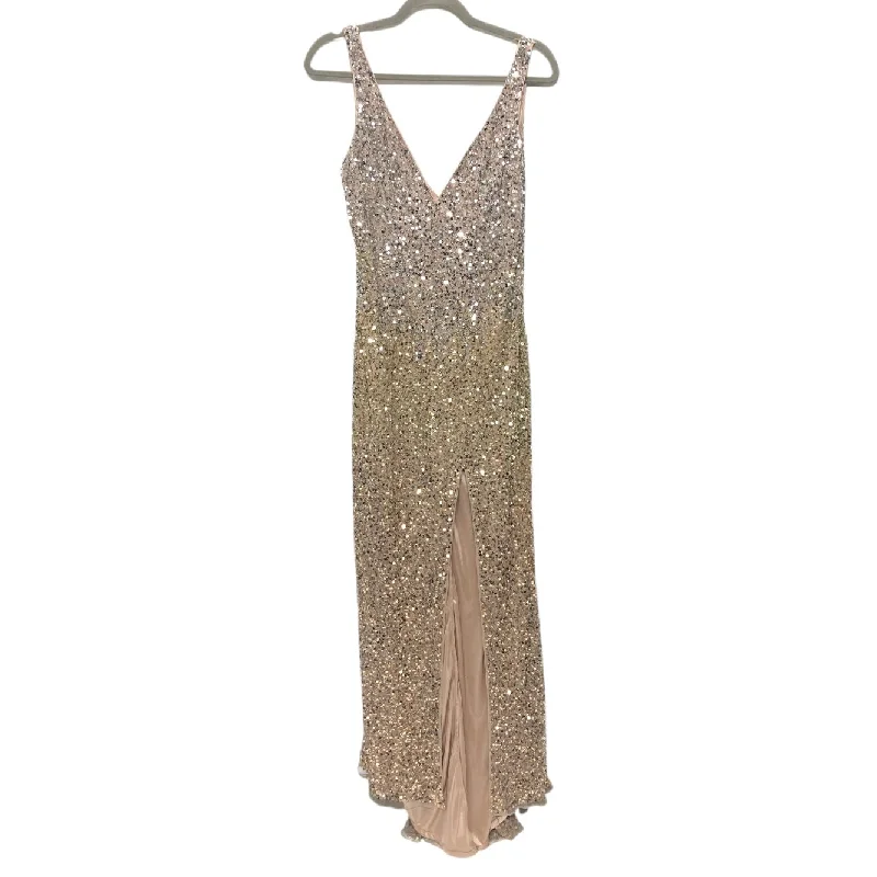 Dress Casual Maxi By Mac Duggal In Gold, Size:10 Tunics Wedding white
