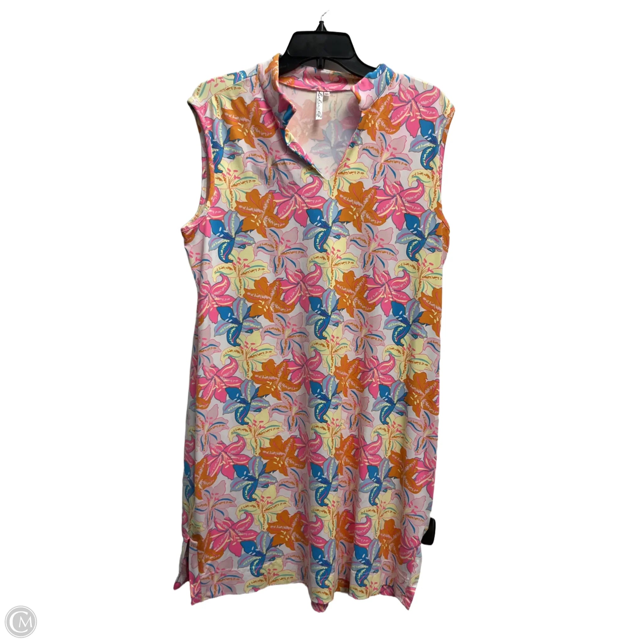 Dress Casual Short By lulu b In Orange & Pink, Size: Xl Tunics Cozy comfortable