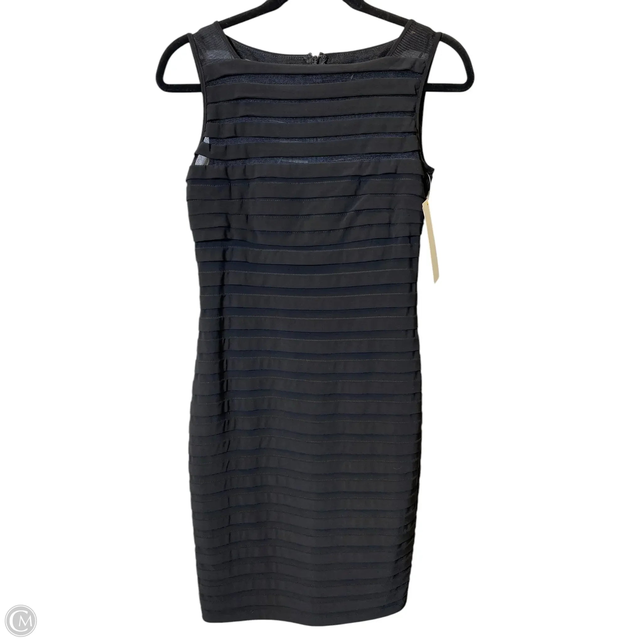 Dress Party Short By Adrianna Papell In Black, Size: S Boat Neckline Classic
