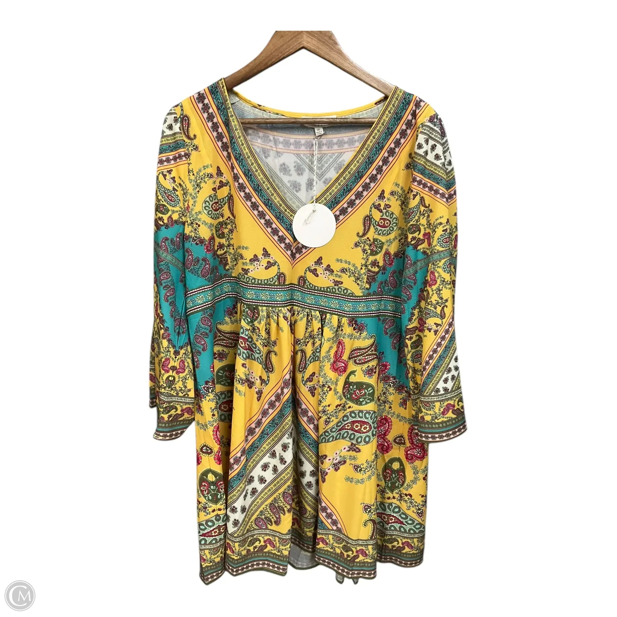 Dress Casual Short By Umgee In Multi-colored, Size: Xl Tunics Satin smooth
