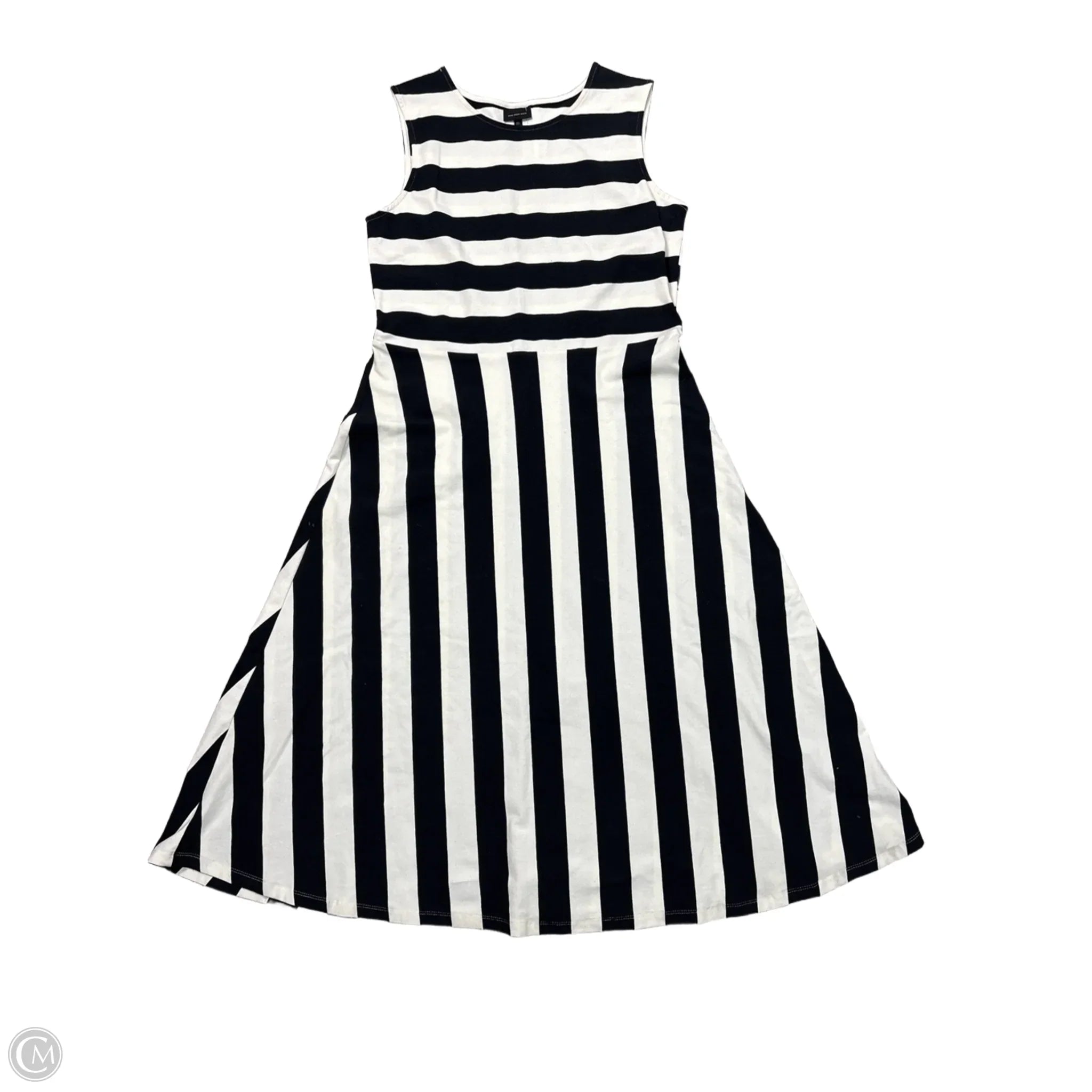Dress Casual Midi By Who What Wear In Black & White, Size: M Tunics Chinos classic