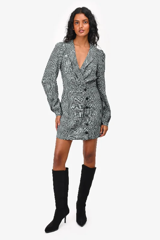 Reformation Grey Plaid 'Woodbury' Mini Dress Size 2 Fashionable Summer Mini Dress