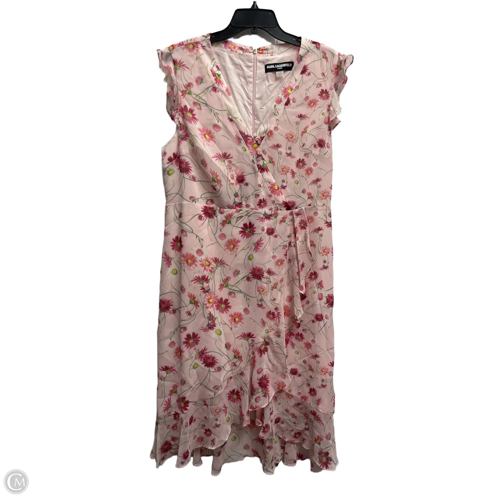 Dress Designer By Karl Lagerfeld In Pink, Size: 14 Pencil Office Professional
