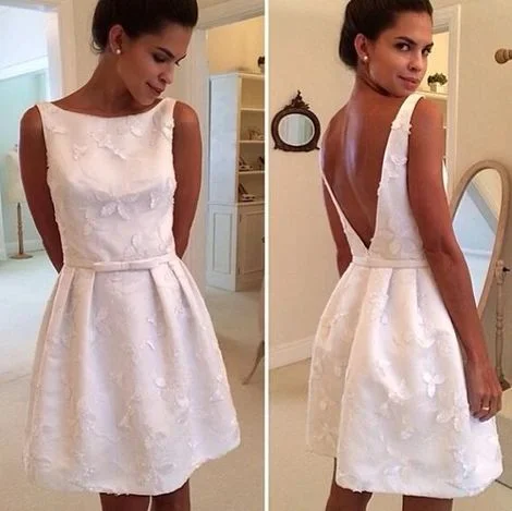 Sexy White Short Dress,A Line Homecoming Dresses,Mini Dresses   cg9509 Fashionable A-Line Mini Dress