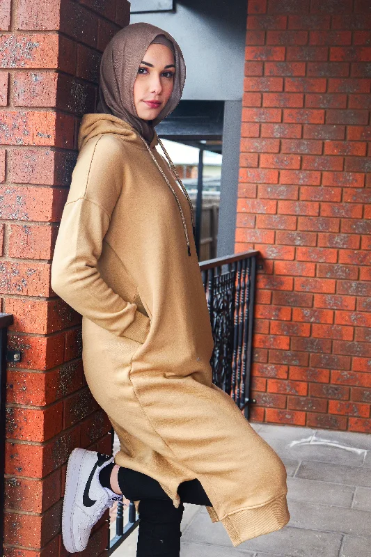 Long Hoodie Jumper Hoodie with Hem Frayed Vintage Worn