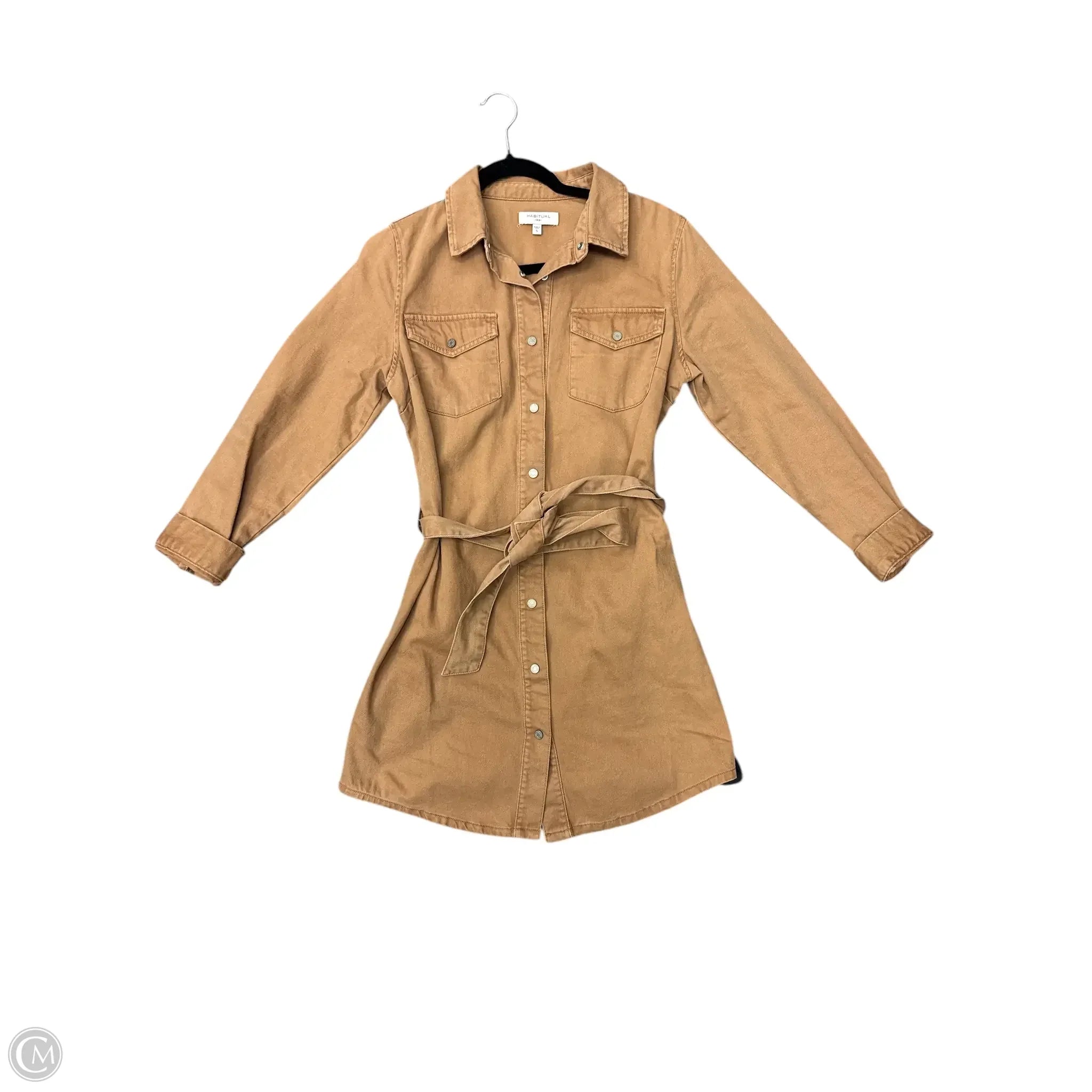 Dress Casual Midi By Habitual In Brown Denim, Size: 4 Elegant Long Evening