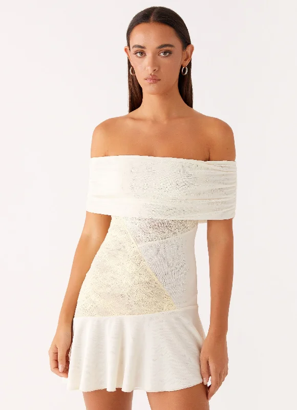 Ocean Road Mini Dress - Yellow Elegant Tulle Mini Dress