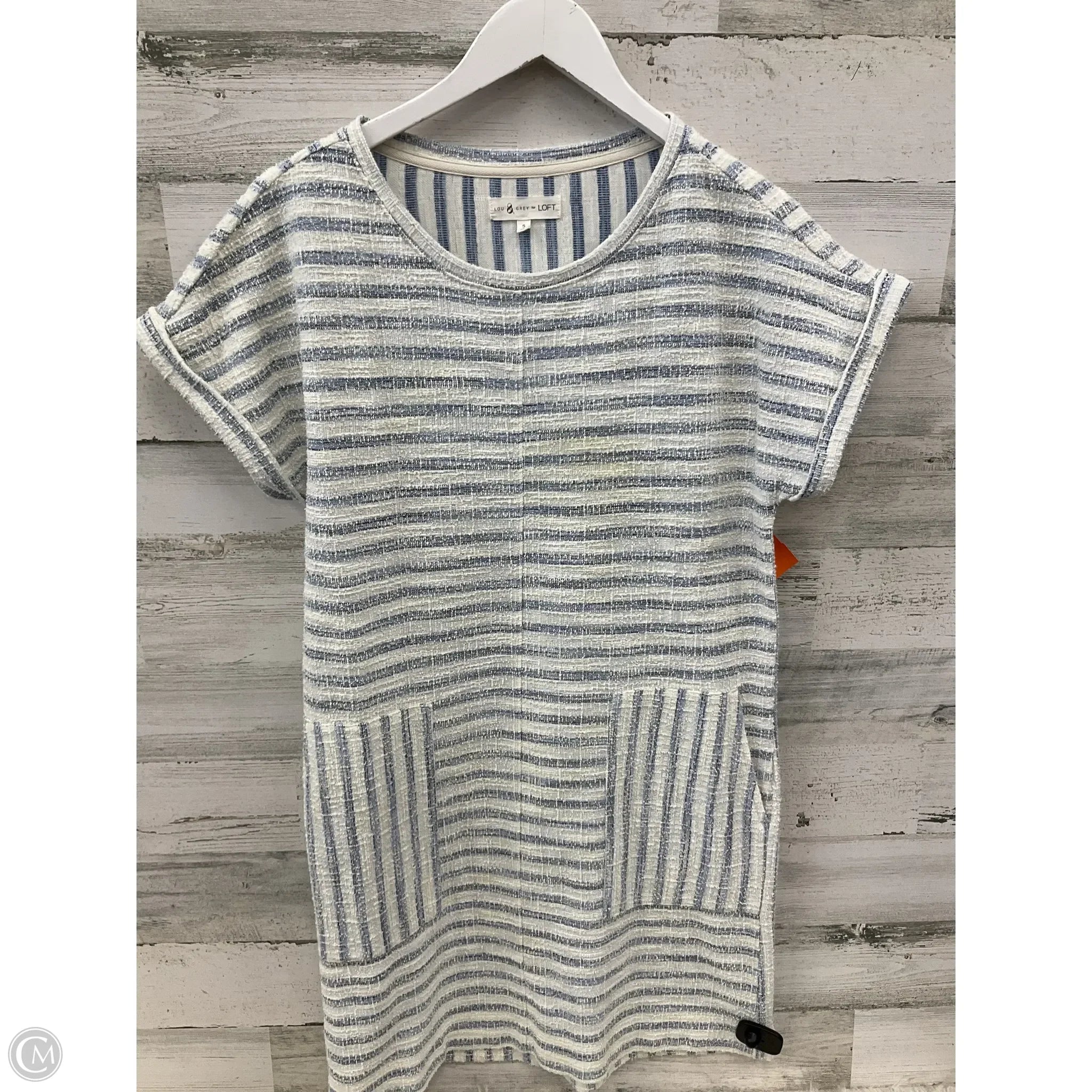 Dress Casual Short By Lou And Grey In Blue & White, Size: S A-Line Day Work