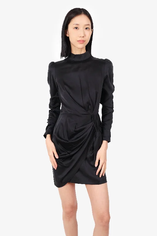 Zimmermann Black Silk Ruched Draped Mini Dress Size 1 Fashionable Lace Mini Dress
