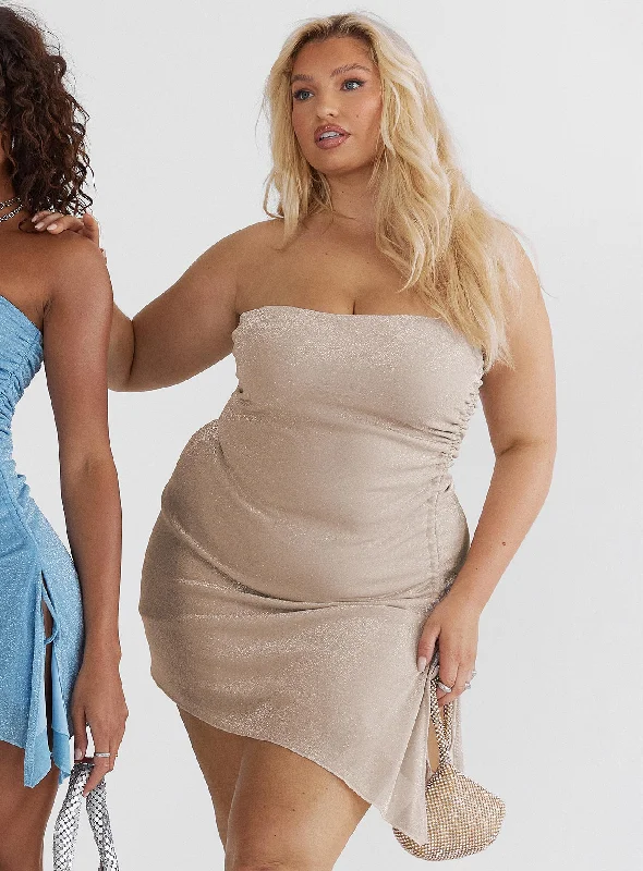 Donelli Mini Dress Champagne Curve Tunics Versatile stylish