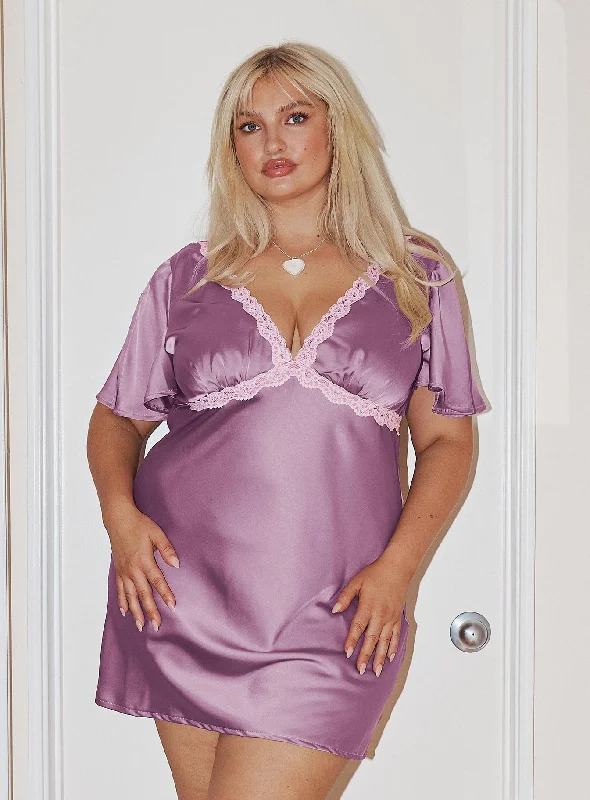 Jaron Mini Dress Mauve Curve Tunics Wedding white