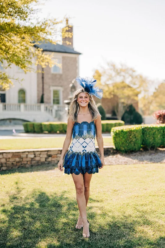 Betinna Mini Dress - Blue Fashionable Boho-Chic Mini Dress