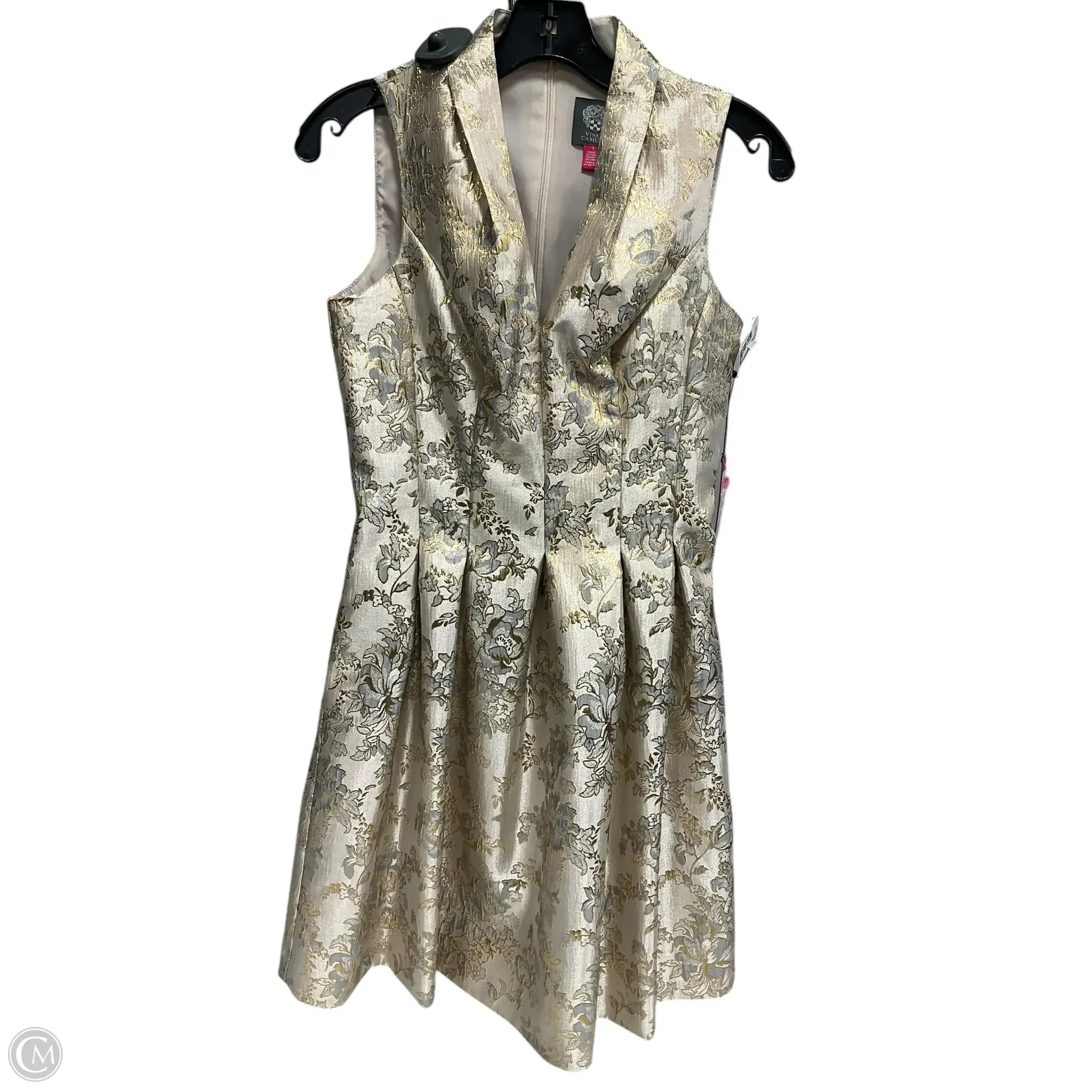 Dress Party Midi By Vince Camuto In Gold, Size: 2 Tunics Modern contemporary