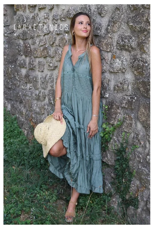 Fresia 23 S/Less Tiered Long Dress Tunics Fashionable chic