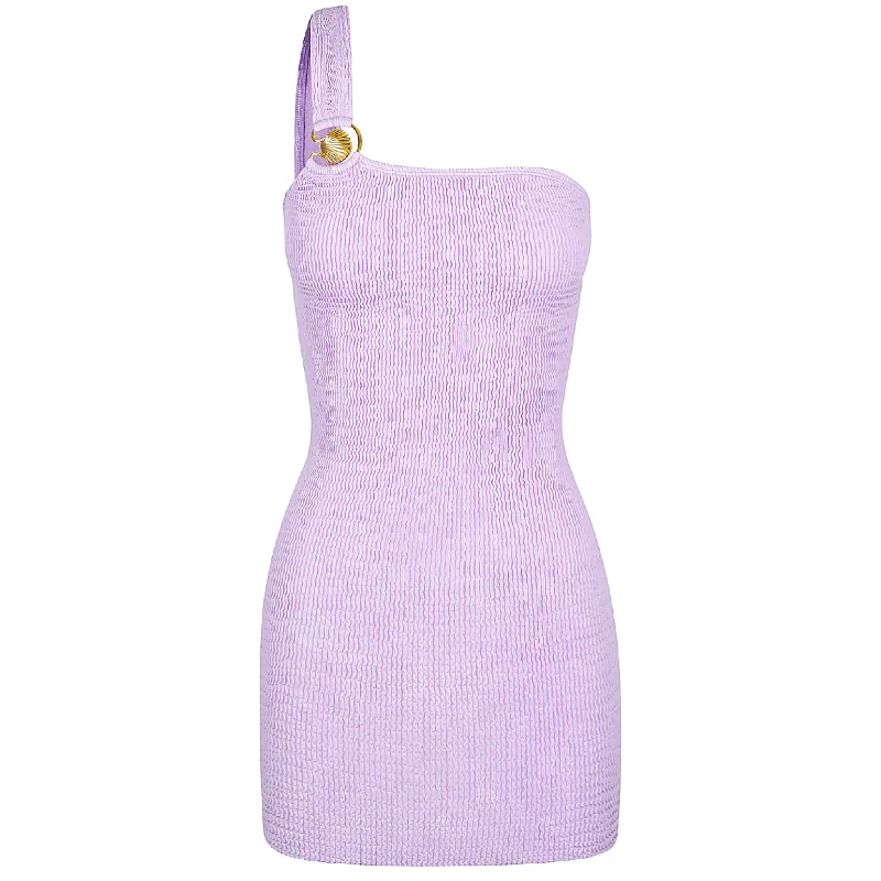 Pacific Mini Dress Lilac Stylish Short-Sleeve Mini Dress