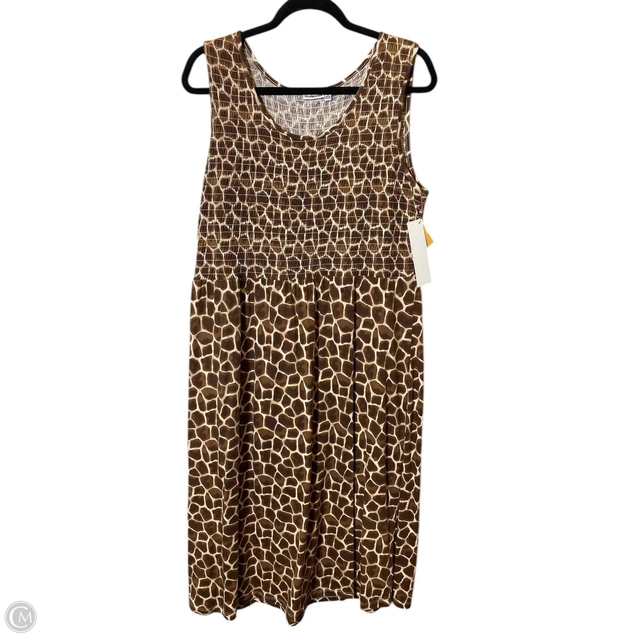 Dress Casual Short By Croft And Barrow In Brown & Cream, Size: Xl Tunics Wedding white