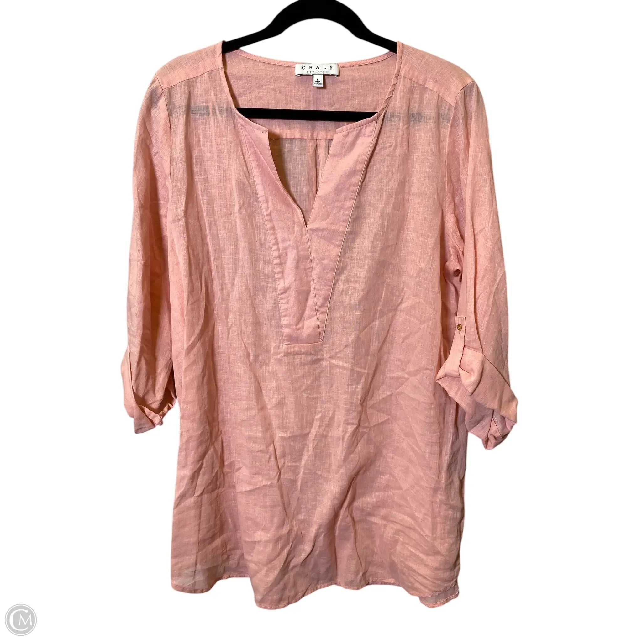 Dress Casual Short By Chaus In Pink, Size: L Tunics Print Colorful