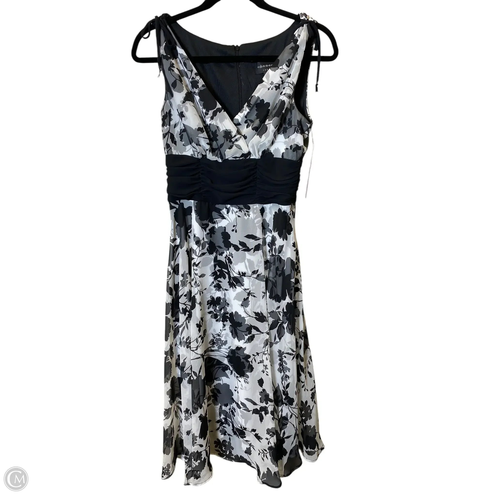 Dress Casual Midi By Connected Apparel In Black & White, Size: S Halter Neckline Beach