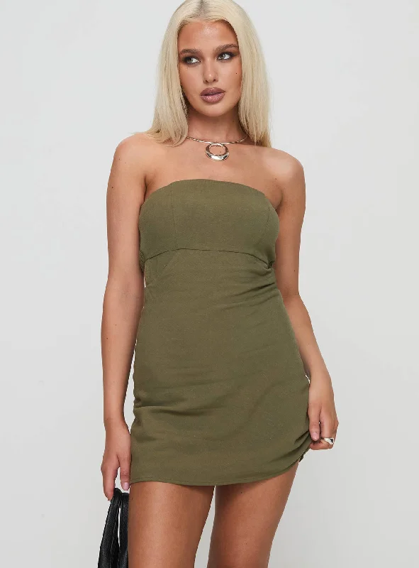 Yahir Mini Dress Sage Tunics Stylish elegant