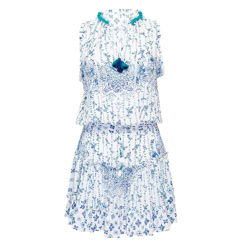 Mini Dress Clara Blue Parrot Batik Rombo Trendy Camisole Mini Dress