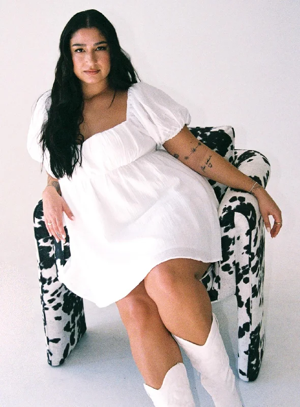 Let's Dance Mini Dress White Curve Tunics Practical easy-care