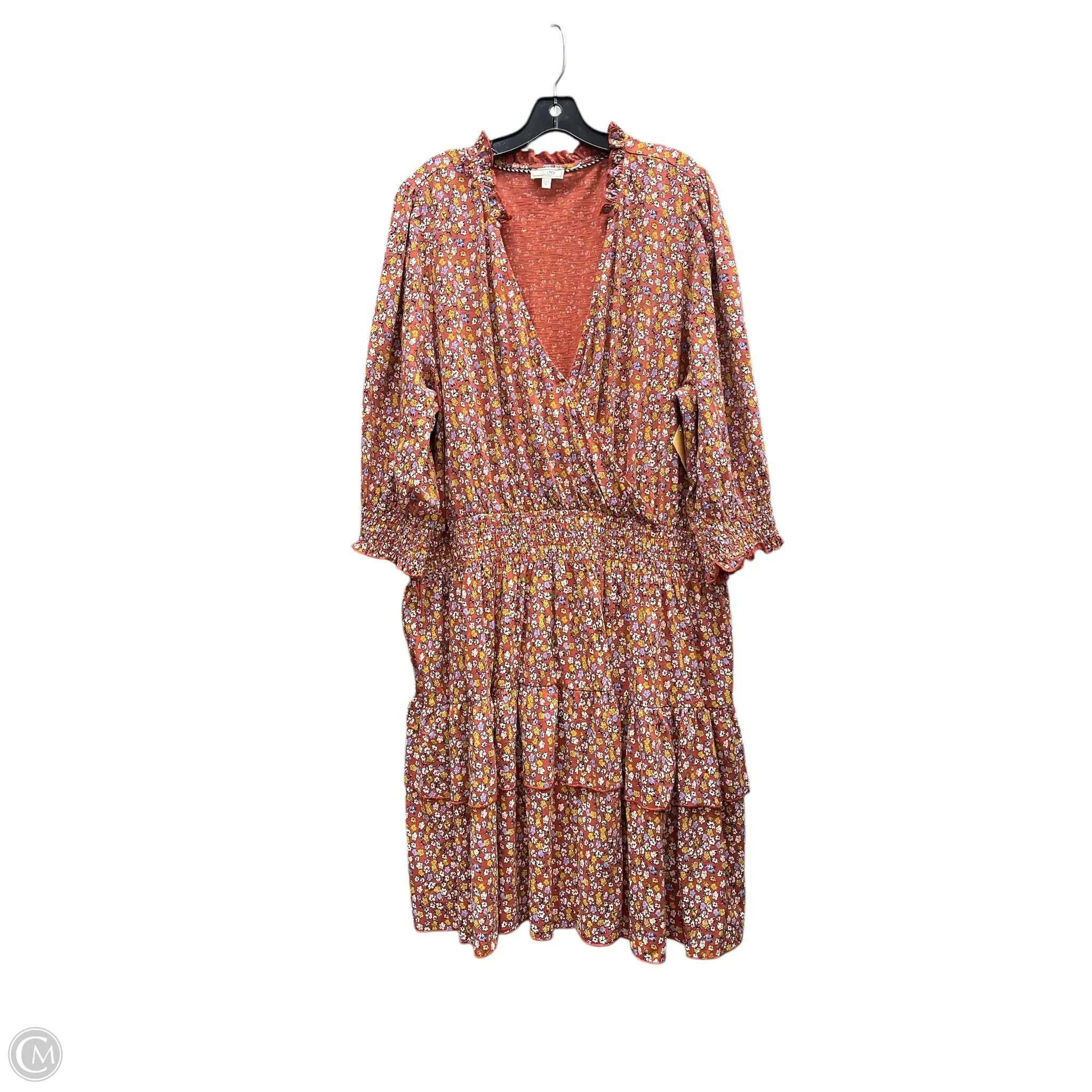 Dress Casual Maxi By Fatface In Orange, Size: 20 Cowl Neckline Elegant