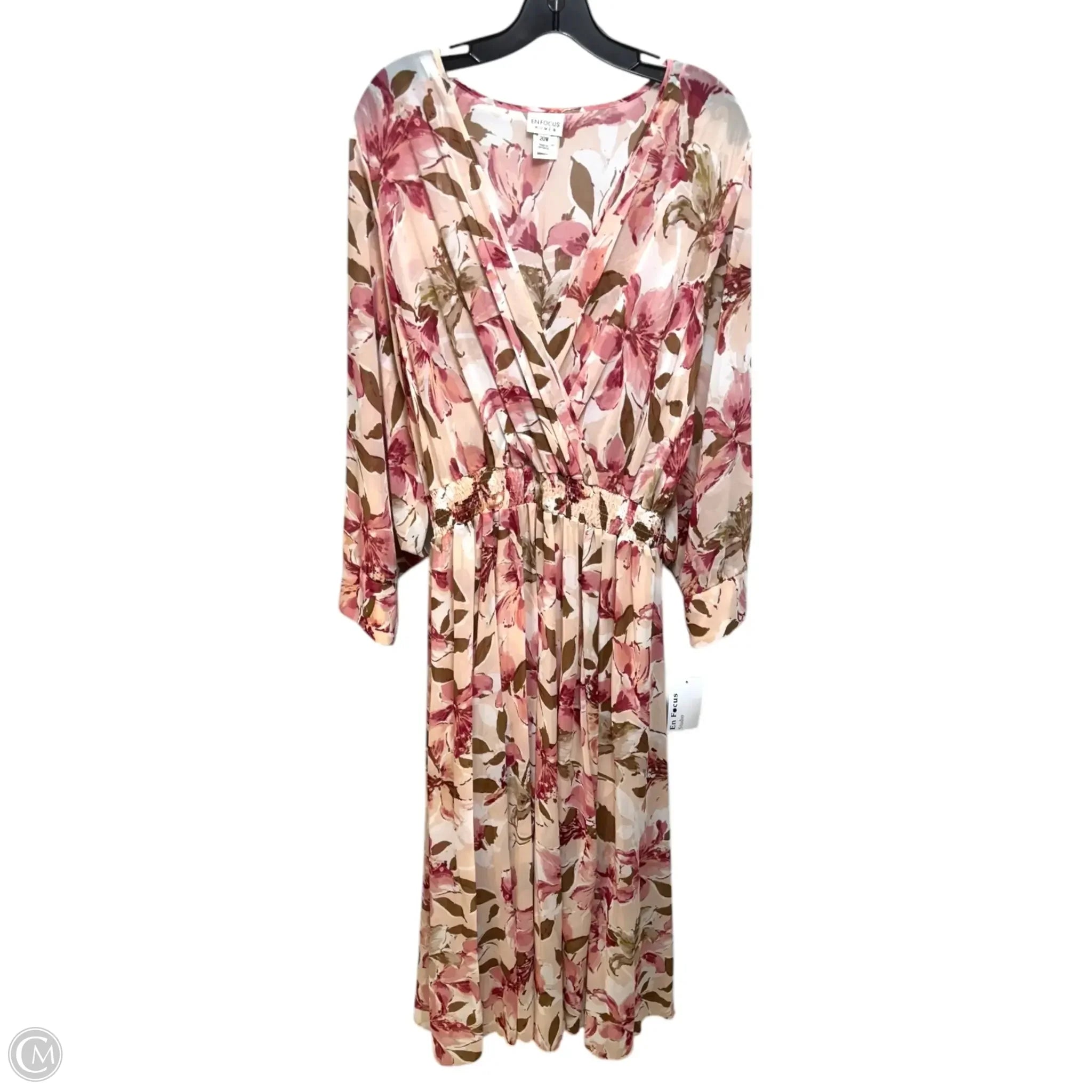 Dress Casual Maxi By En Focus In Floral Print, Size: 20 Shift Classic Vintage