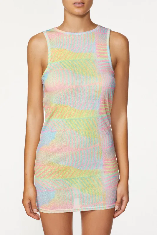 Womens Pastel Mini Dress Casual High-Waist Mini Dress