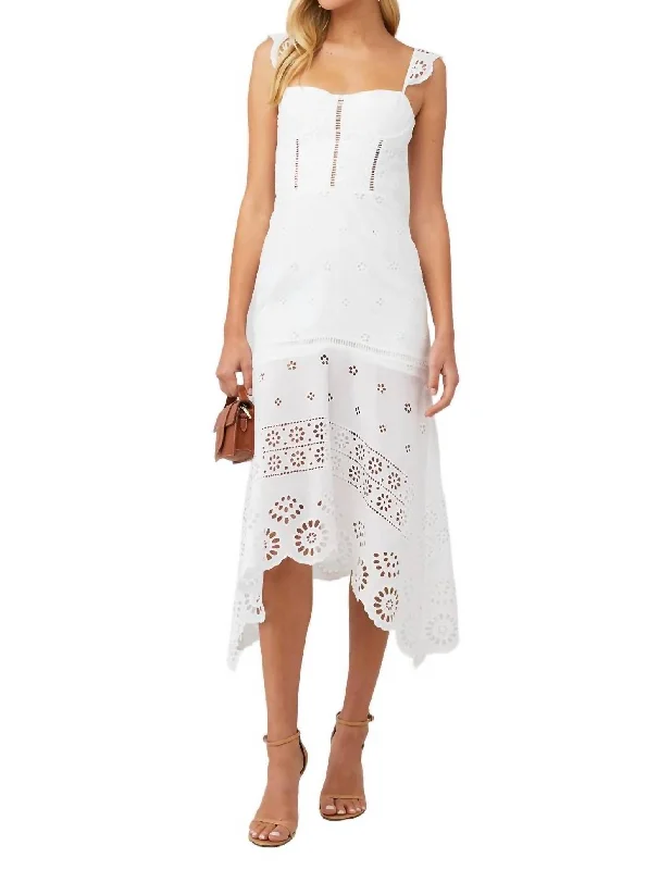 Irma Eyelet Maxi Dress In White Tunics Review highly