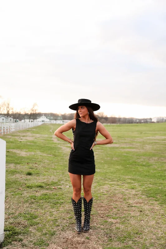 Brian Mini Dress - Black Classic Floral Mini Dress