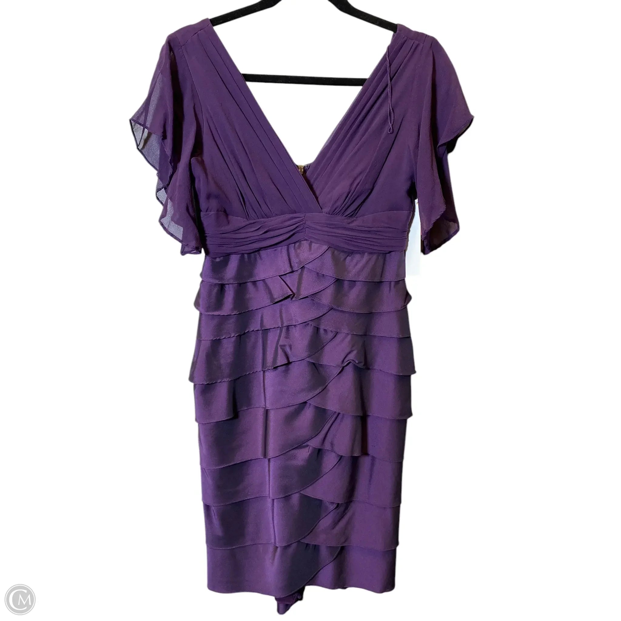 Dress Party Short By Adrianna Papell In Purple, Size: S Tunics Travel practical