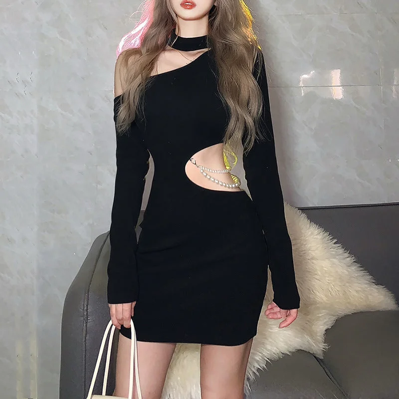 Julia Fashion - Women  Sexy Mini Dress Stylish Sweetheart Neck Mini Dress