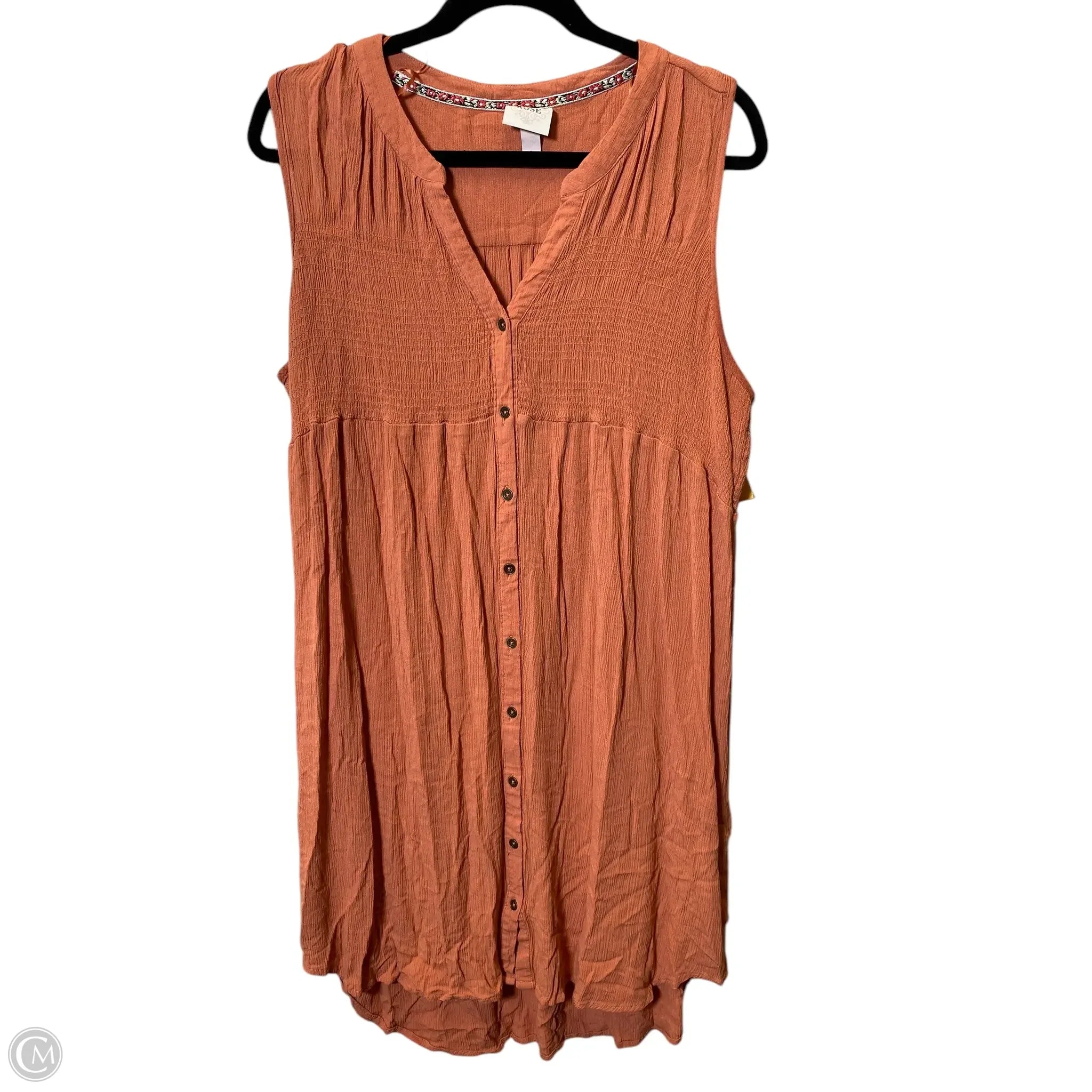 Dress Casual Short By Knox Rose In Orange, Size: L Tunics Floral girly