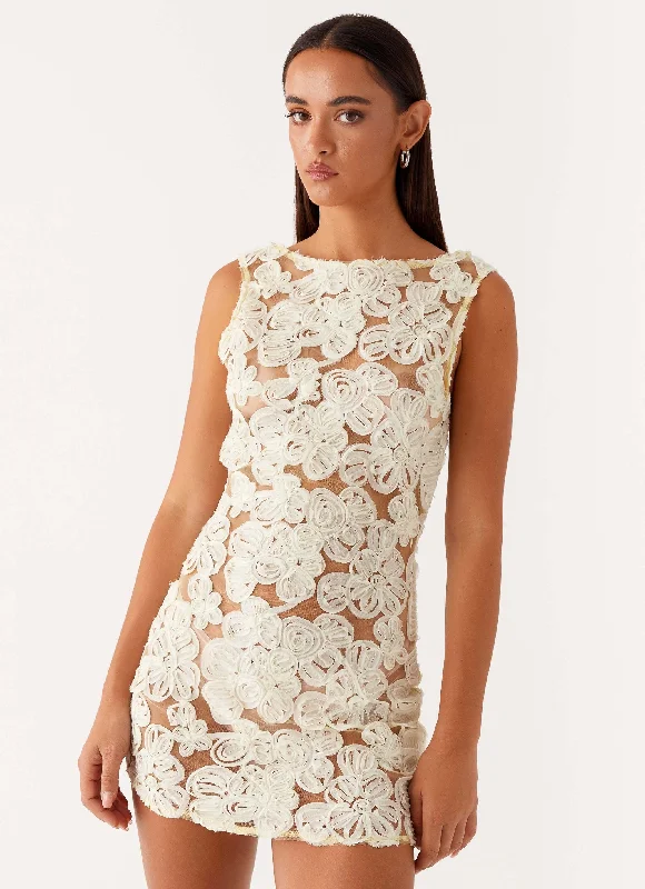 Candace Mini Dress - Yellow Stylish Ruffle Mini Dress