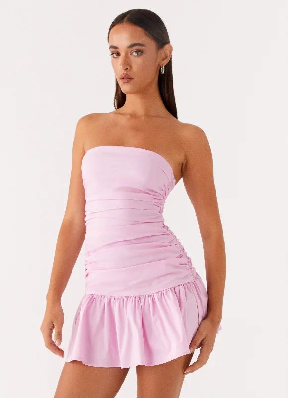 Carmel Mini Dress - Pink Stylish Plaid Mini Dress