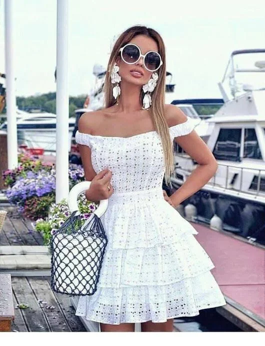White lace ruffle short bodycon women mini dress spring summer homecoming dresses   cg9791 Chic Sleeveless Mini Dress