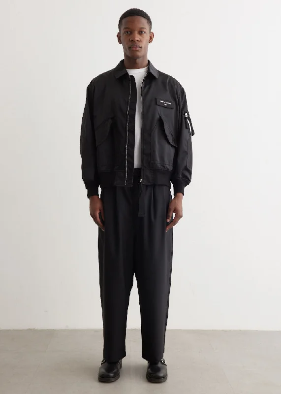 Wool Gabardine Dropped Trousers Trousers stylish modern