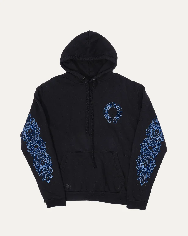Friends and Family Glitter Print Horseshoe Logo Hoodie Hoodie with Toggle Buttons Decorative Unique