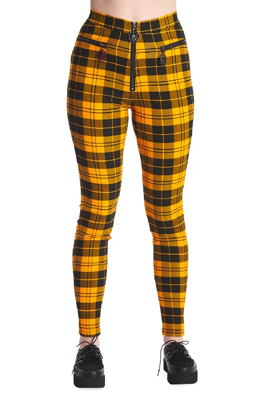 Banned Apparel - Rumor Has It Yellow Trousers Trousers Party Sparkling